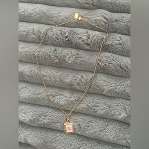 Gold and Pink Pendant Necklace